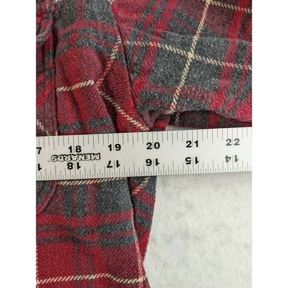 Mens CE Schmidt Workwear Long Sleeve Button Up Shirt Size M Red Plaid - Picture 3 of 6